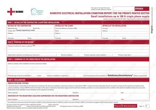 Electrical Installation Condition Report in London. Cost of EICR in London from faraday engineering limited