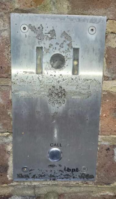 Old Video door intercom panel Faulty Video door entry panel